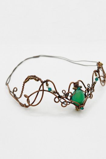 Диадема ручной работы «Изумрудный лес»