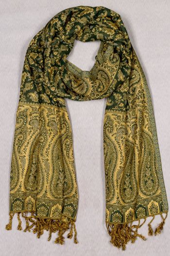 Кашемировый шарф с этно орнаментом в стиле пейсли