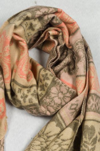 Этнический шарф Ажурные цветы