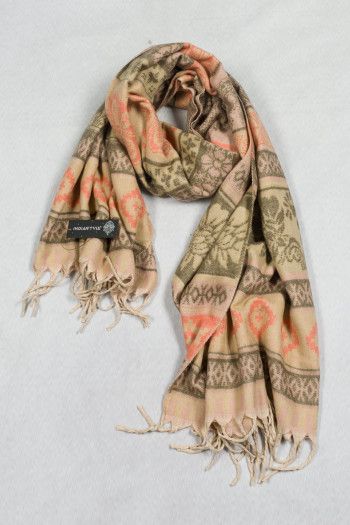 Этнический шарф Ажурные цветы