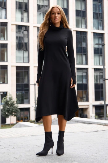 Платье асимметричное из футера Медея