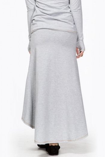 Серая юбка со шлейфом
