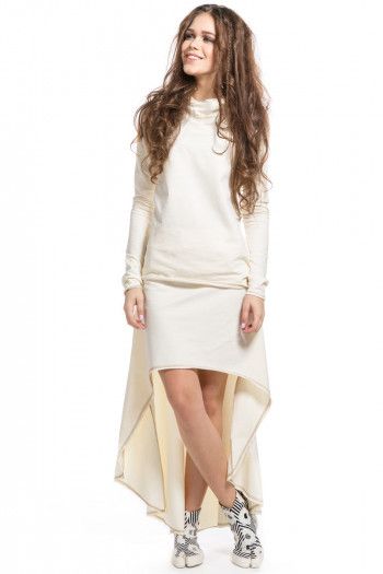 Утепленная асимметричная юбка