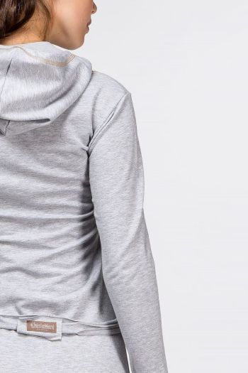 Серое асимметричное платье