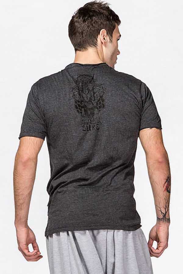 Футболка мужская цвета графит с принтом «Ganesh»