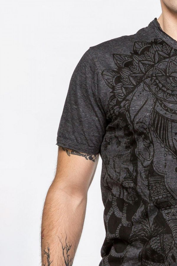 Футболка мужская цвета графит с принтом «Ganesh»