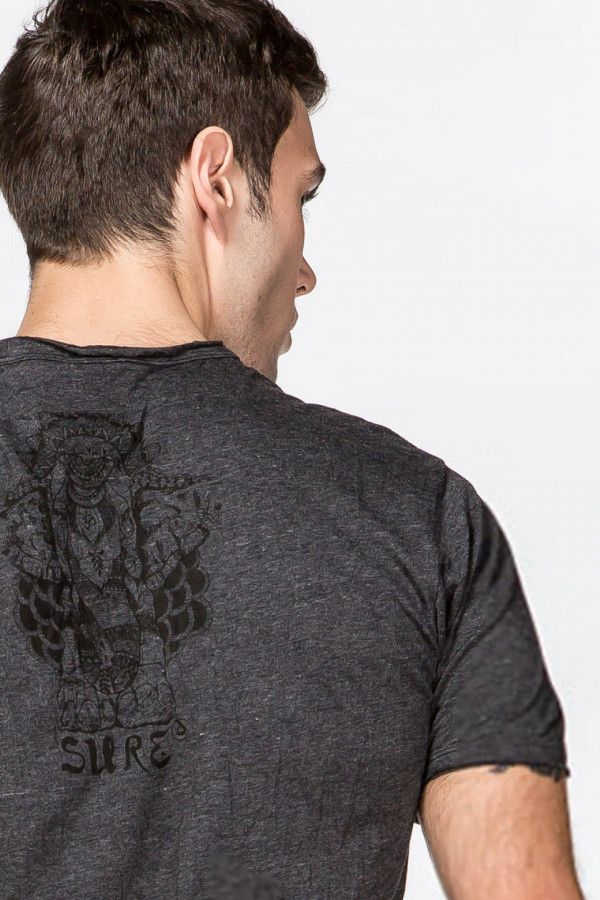 Футболка мужская цвета графит с принтом «Ganesh»