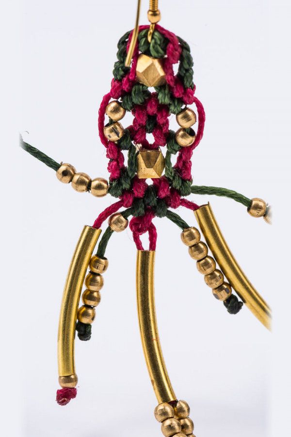 Серьги плетеные Осьминог