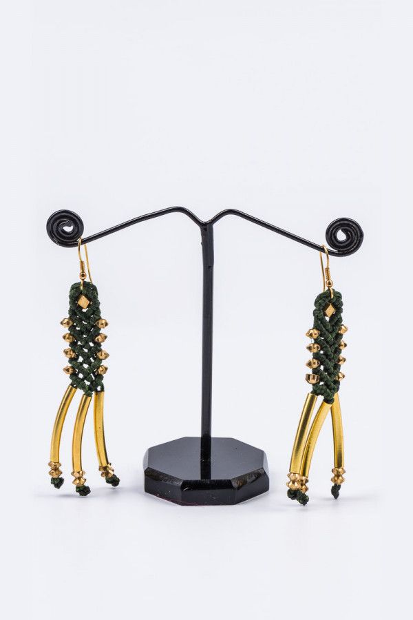 Серьги плетеные Тришула