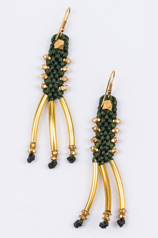 Серьги плетеные Тришула