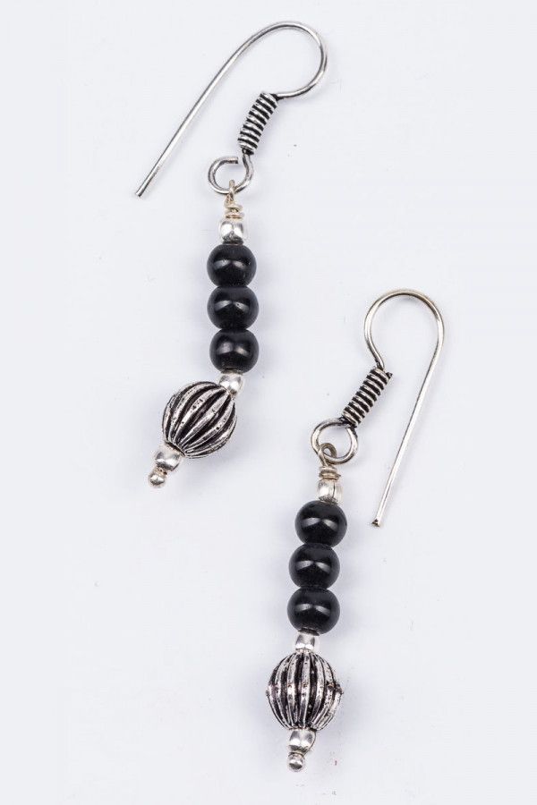 Висячие серьги с бусинами Джаней