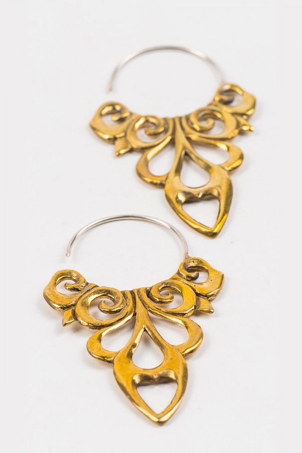 Серьги латунные Золотые гроздья