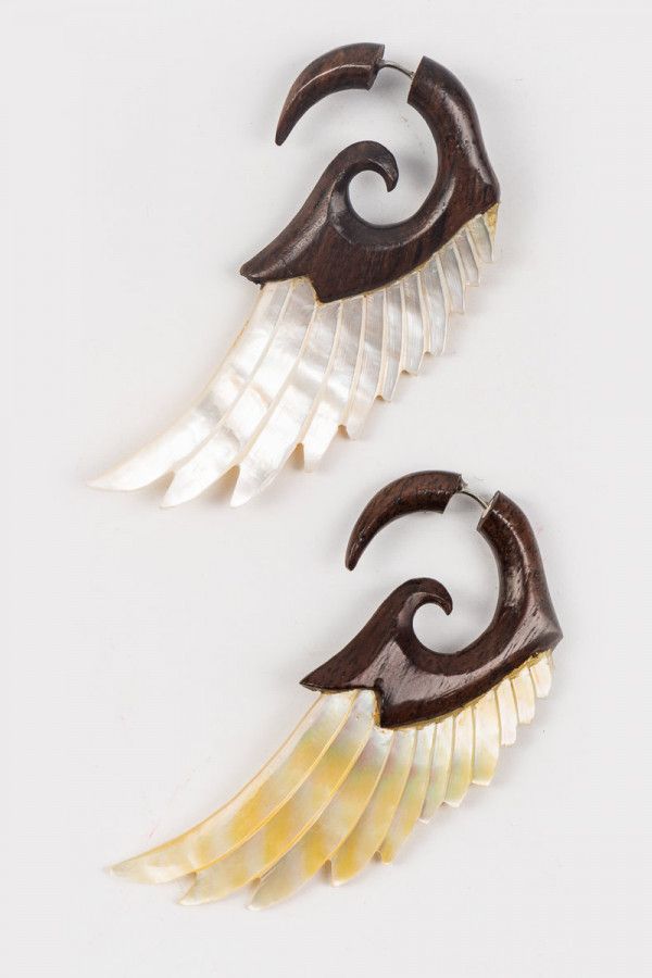 Серьги деревянные Крылья