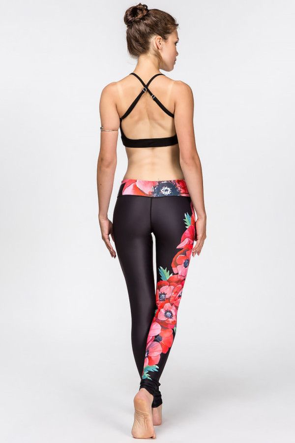 Спортивные леггинсы Красный мак