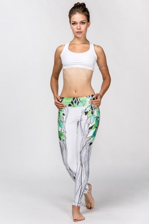 Белые леггинсы Зеленый дух