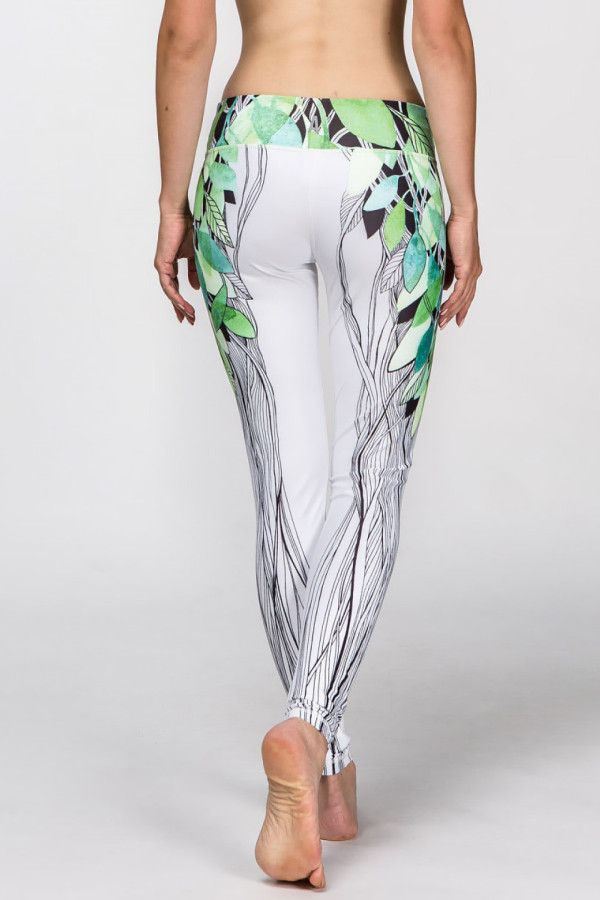 Белые леггинсы Зеленый дух