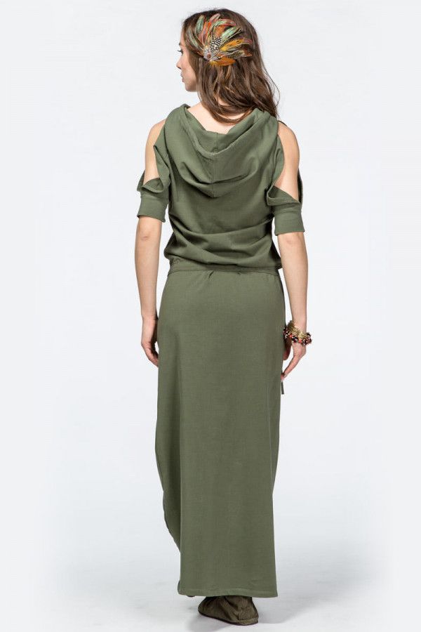 Авторское платье с капюшоном Энель