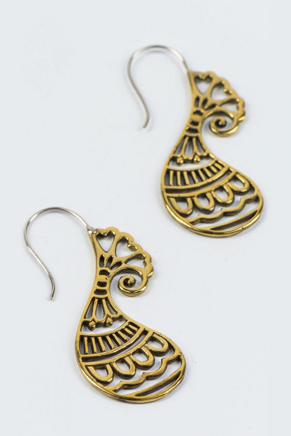 Серьги латунные Молодые ростки