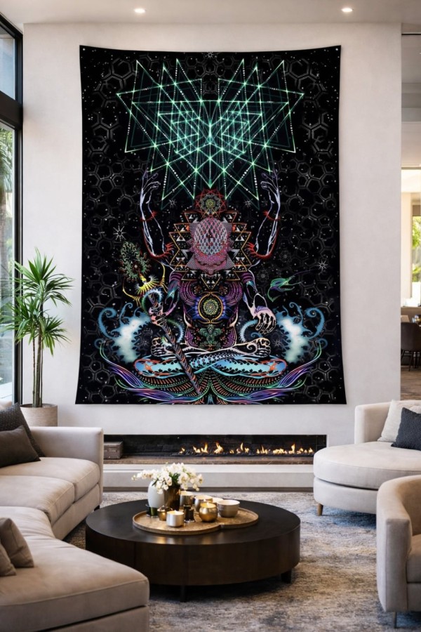 Гобелен настенный флуоресцентный «Macrocosm»