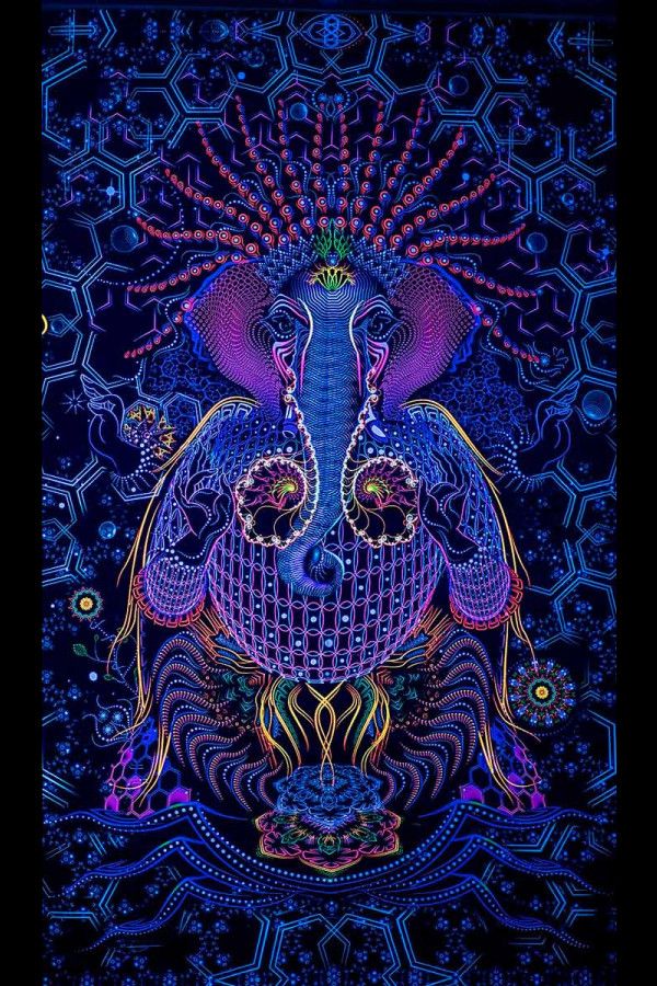 Настенный гобелен с психоделическим принтом «Ganesha»