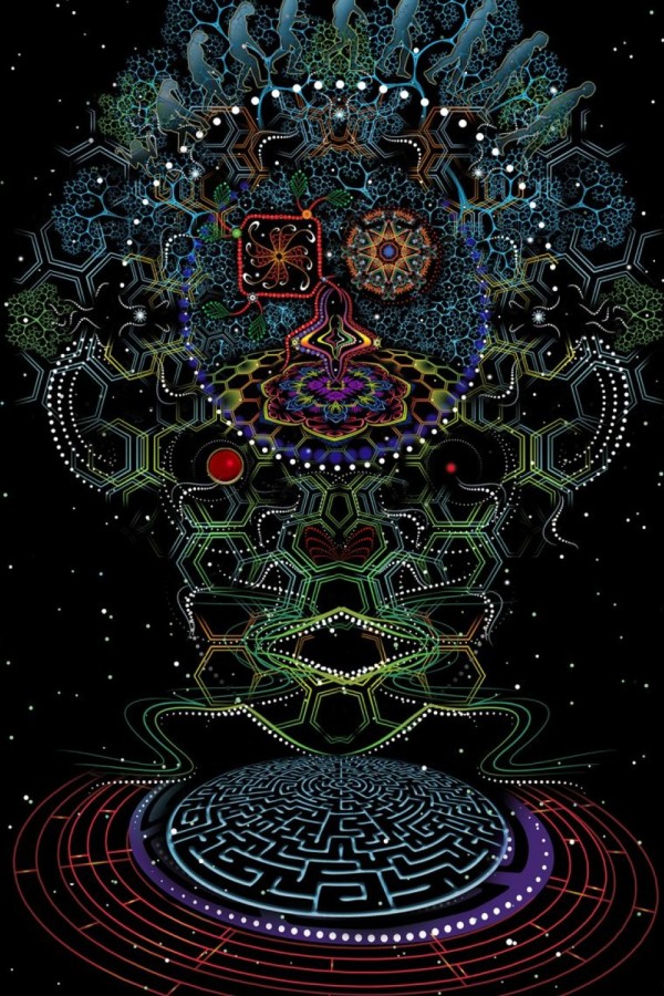 Психоделический гобелен на стену «Сознанаие»