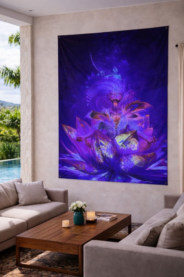 Полотно флуоресцентное психоделическое «Lotos»