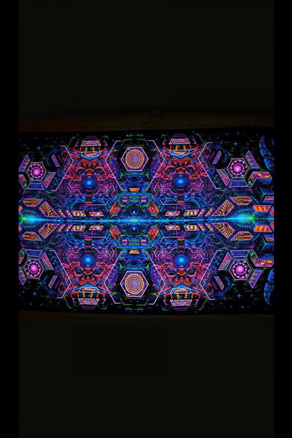 Флуоресцентное фрактальное полотно «Exo Molecular Mind»