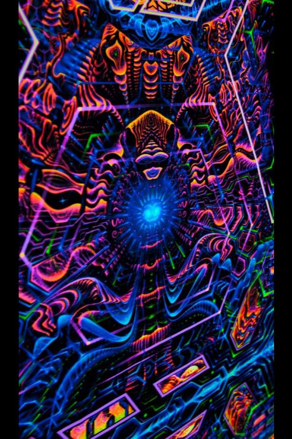 Флуоресцентное фрактальное полотно «Exo Molecular Mind»