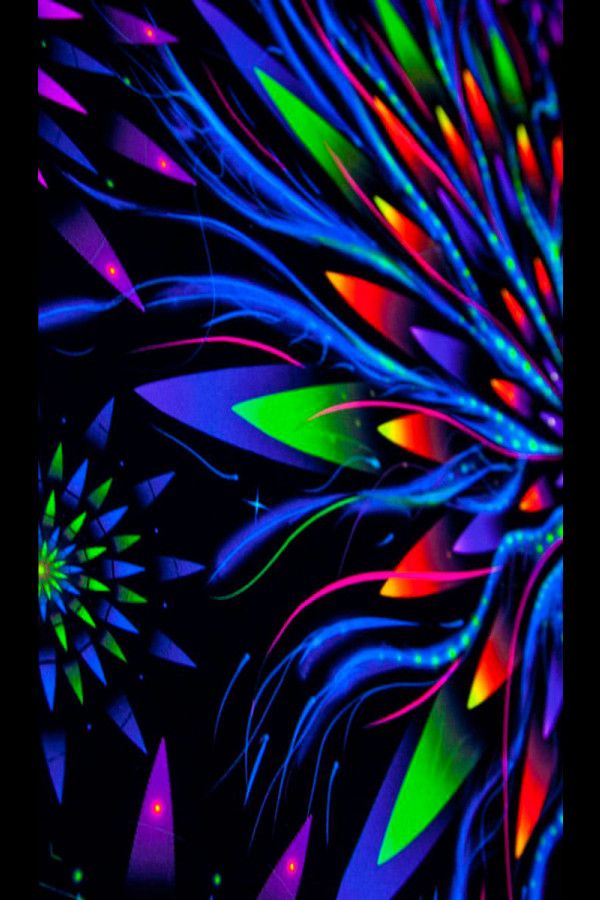 Флуоресцентное квадратное полотно «Flower of Space Energy»