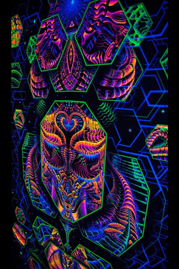 Флуоресцентный фрактальный баннер «DIMENSION-MATRIX»