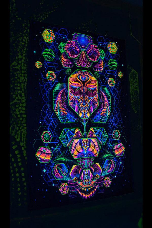 Флуоресцентный фрактальный баннер «DIMENSION-MATRIX»