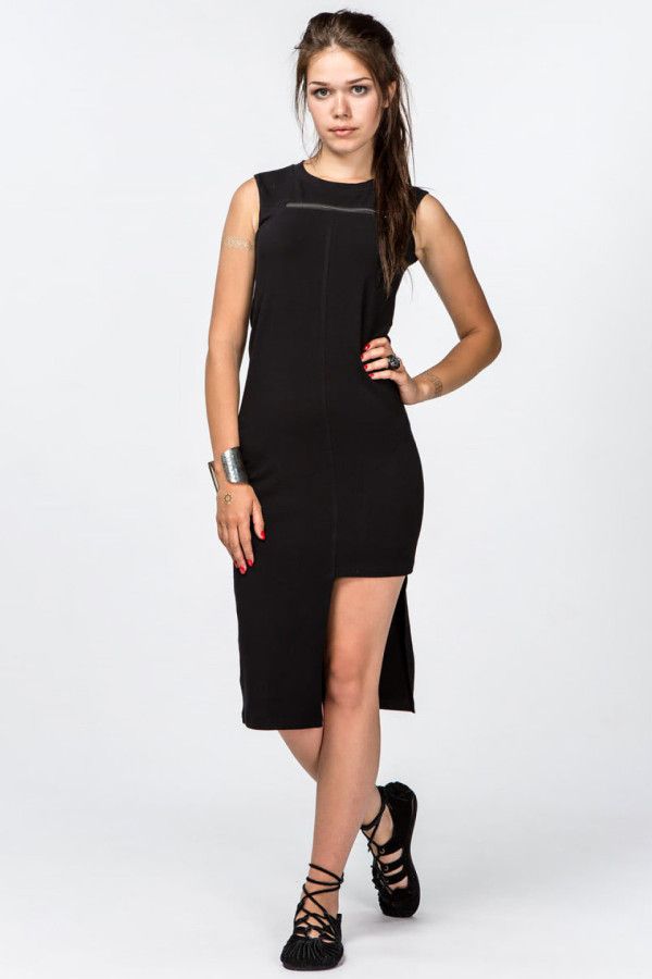 Черное платье с молнией Калипсо