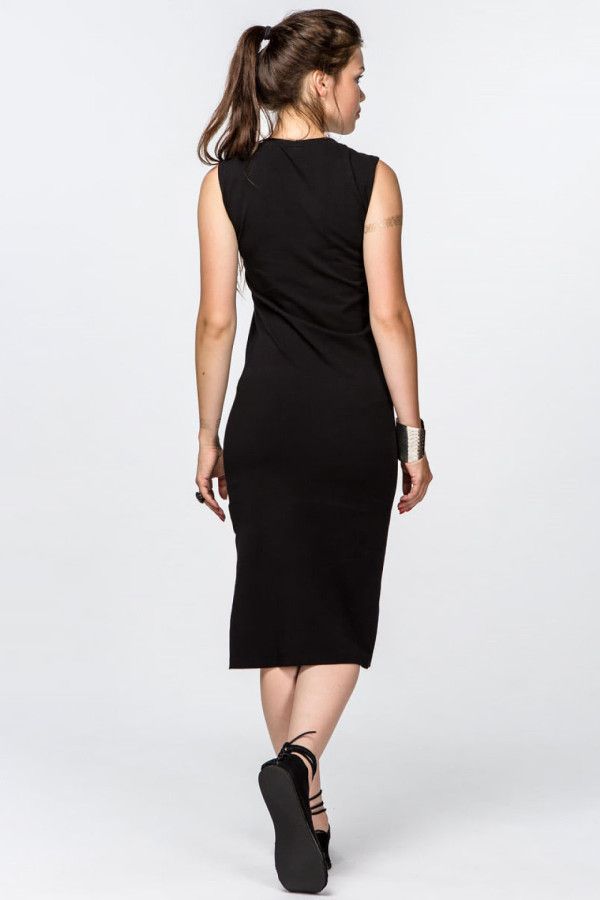 Черное платье с молнией Калипсо