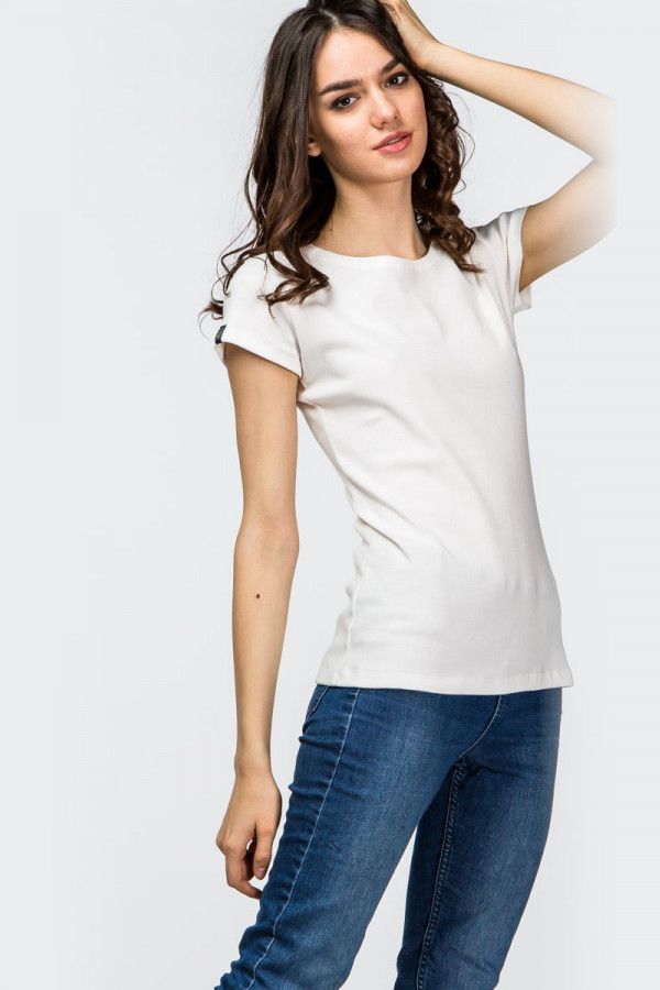 Однотонная белая футболка Агастья