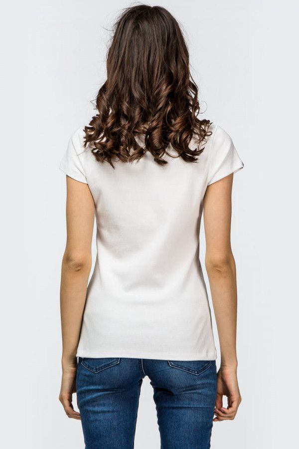 Однотонная белая футболка Агастья