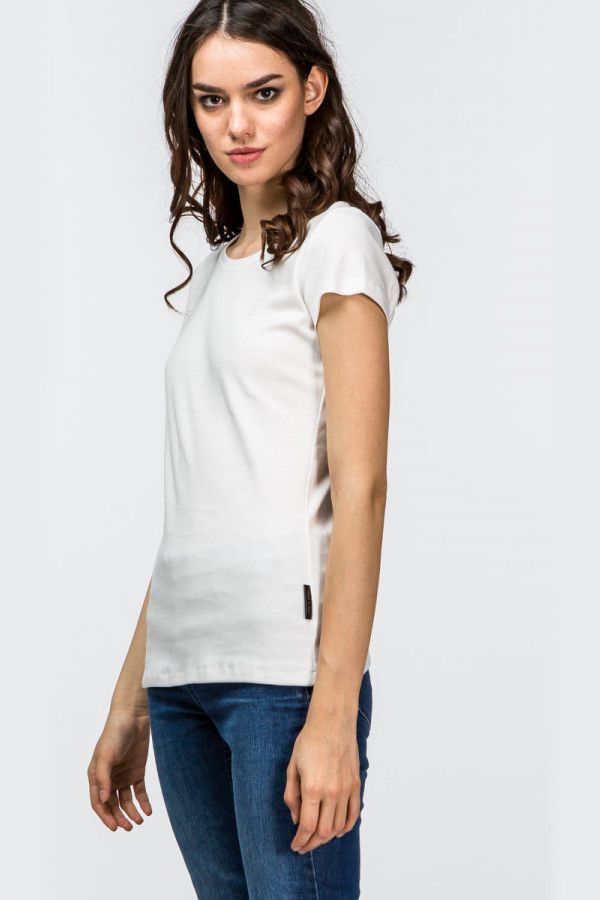 Однотонная белая футболка Агастья