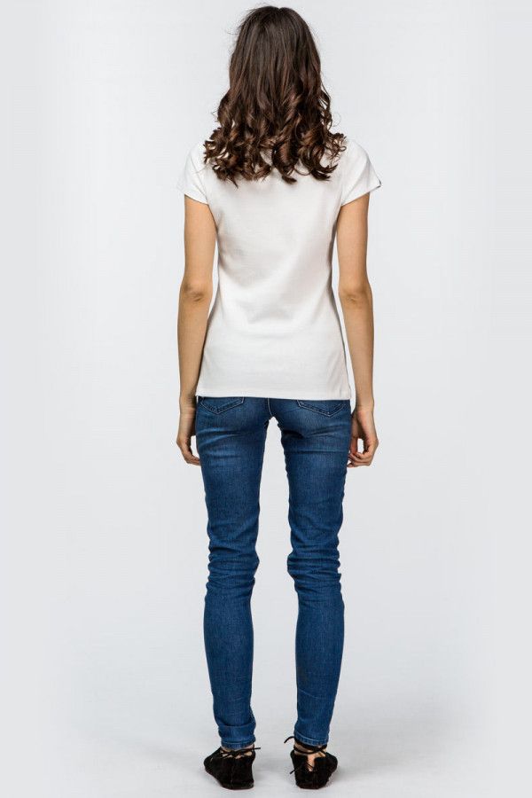 Однотонная белая футболка Агастья