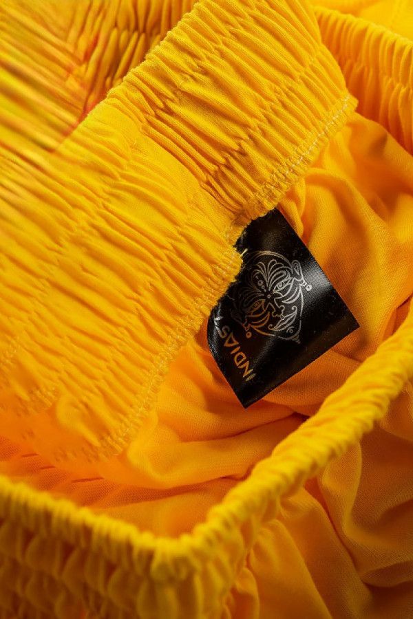 Женские штаны афгани из натурального трикотажа, желтого цвета