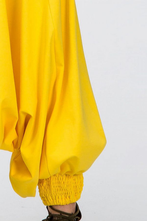 Женские штаны афгани из натурального трикотажа, желтого цвета