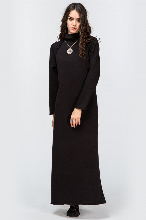 Черное длинное платье Годжи