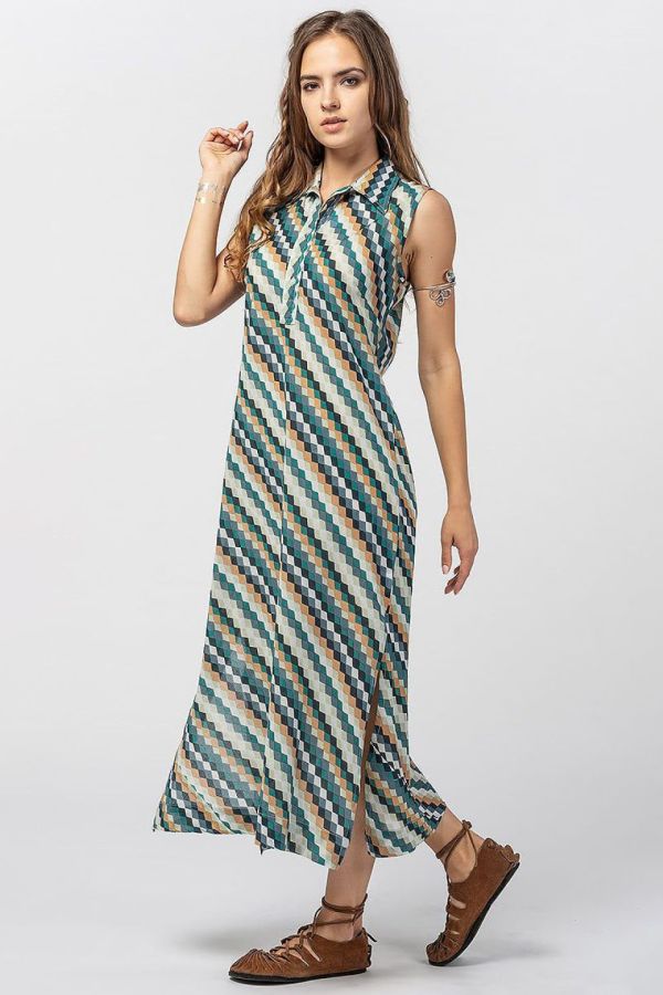 Длинное платье в ромб Махасим
