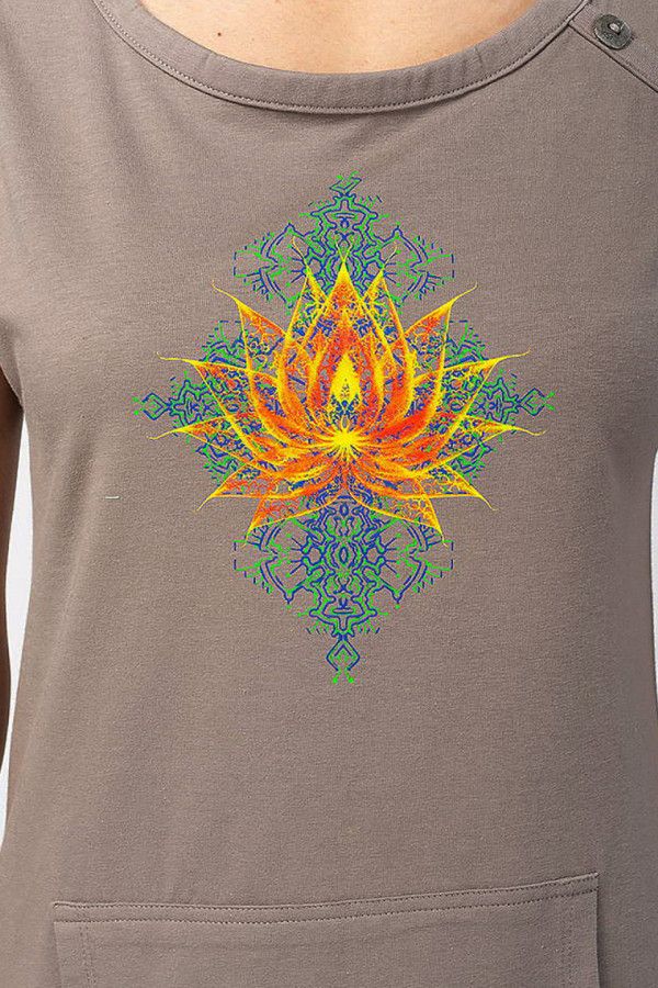 Серое платье с принтом Тиамат