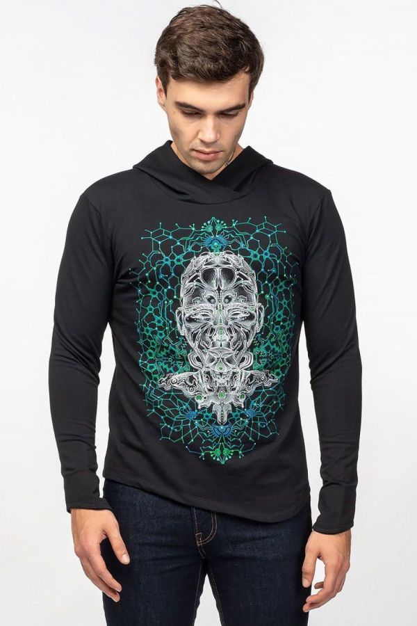 Авторская кофта с капюшоном «Robotic»