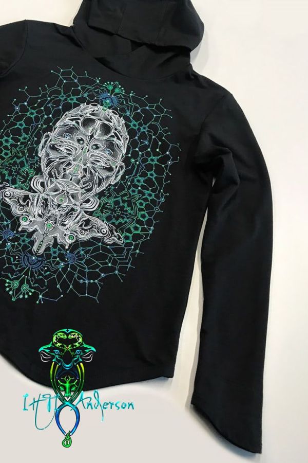 Авторская кофта с капюшоном «Robotic»