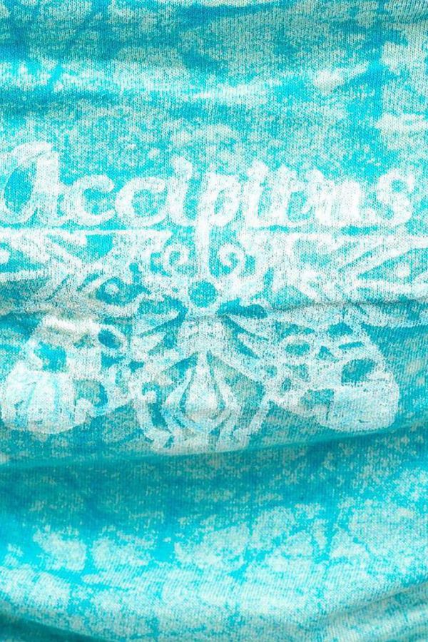 Бирюзовое платье со шлейфом Пиретрум