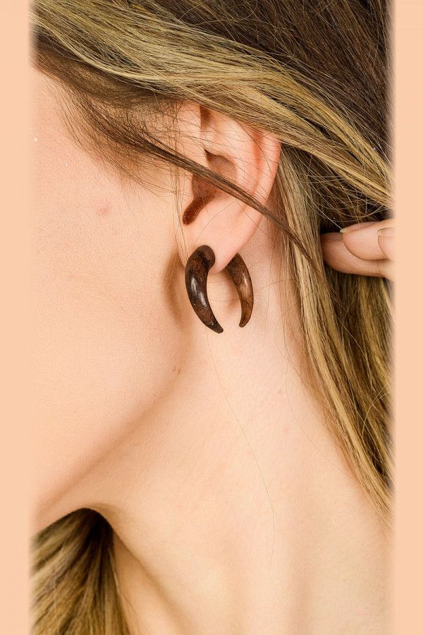 Бохо серьги из дерева Лонавала