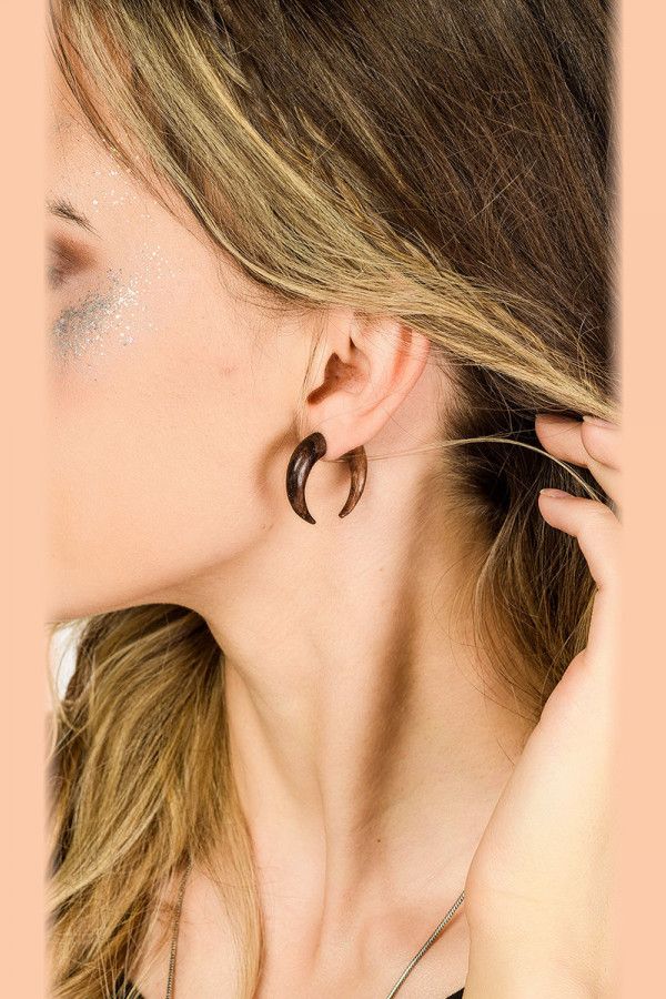 Бохо серьги из дерева Лонавала