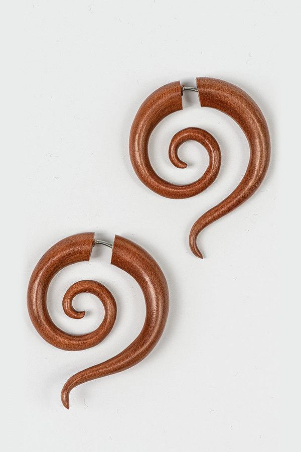 Деревянные серьги Спиральки