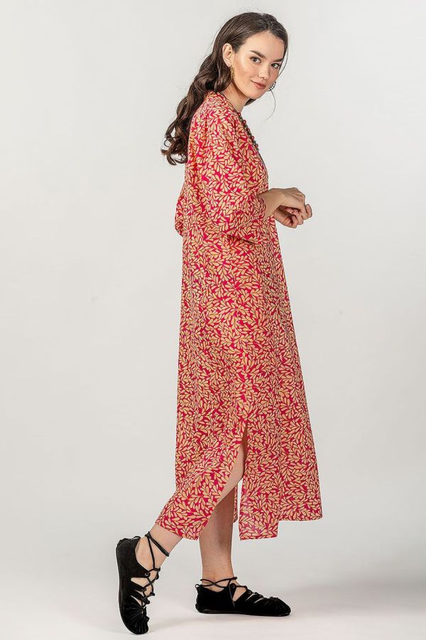 Розовое хлопковое платье Павловния