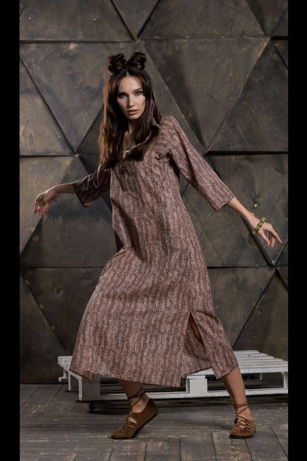 Длинное свободное платье Кларкия